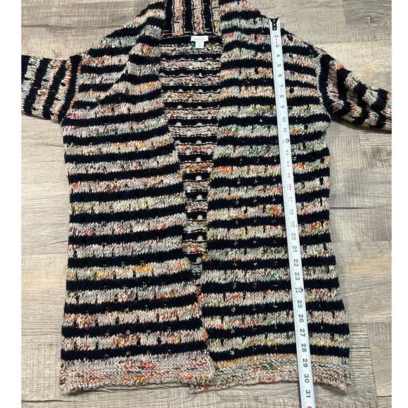 Sundance Size Medium Open Front Cardigan Sweater Stripe Wool Blend Made in Italy - Picture 5 of 6